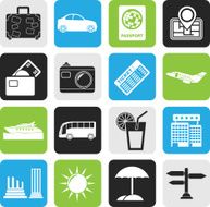 Silhouette Travel and vacation icons N2