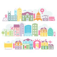 City London colorful silhouettes of buildings