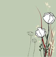 White Flowers on Green