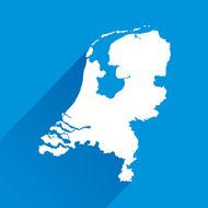 Blue Netherlands Map Icon
