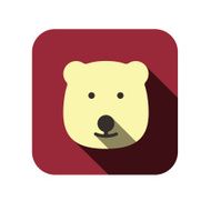 Polar bear face flat icon design Animal icons series N2