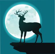 Deer Standing in the Moonlight
