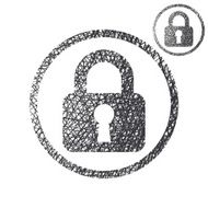 Padlock lock vector simple single color icon isolated on white N2