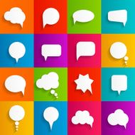 Flat Speech Bubbles with Long Shadows Vector Illustration N2