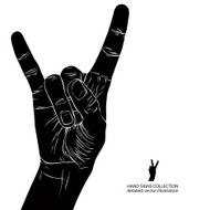 Rock on hand sign rock n roll hard