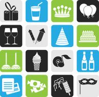 Silhouette birthday and party icons