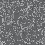 Ghost seamless pattern with line design