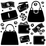 purses and wallets icons