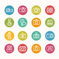Camera icons set Circle Series - eps 10