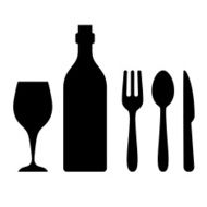 Wine fork spoon and knife - VECTOR