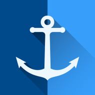 White anchor symbol