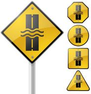 Road Flood Warning Sign