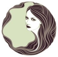 Long-haired girl Vector illustration N2