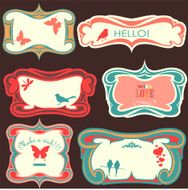 Set of colored vector frames in art-deco style