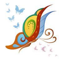 Ornamented abstract colorful butterfly