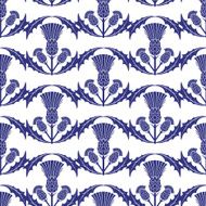 Scottish Thistle Wavy Repeating Pattern
