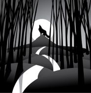 Wolf howling in the forest