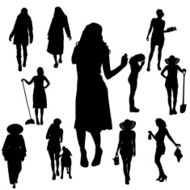 Vector Silhouette Of People N776