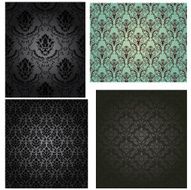 Damask seamless pattern set