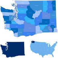 Washington state &amp; counties map