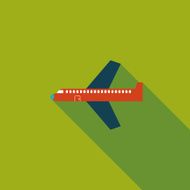 airplane flat icon with long shadow N5