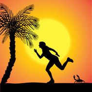 Vector silhouette of a woman N1818