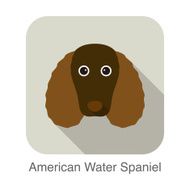 American water spanaiel dog face portrait flat icon design