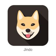 Jindo dog face portrait flat icon design