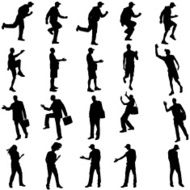 Vector silhouettes of different people N92