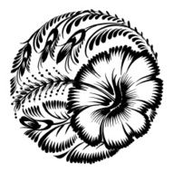 decorative silhouette hibiscus N2