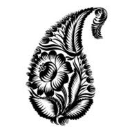 decorative silhouette of a floral paisley N8