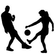 Vector silhouettes football