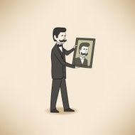 bilionaire with his portrait