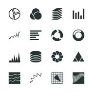 Chart and Graph Silhouette Icons