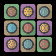 Set of icons a car rims Modern flat style