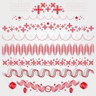 Christmas ornaments snowflake and balls