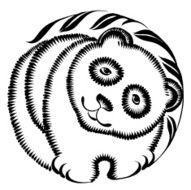 decorative silhouette of panda N2