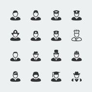 Vector people and professions mini icons set