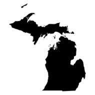 Map of the U S state Michigan N3