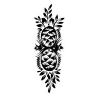 decorative silhouette of pine cone N2