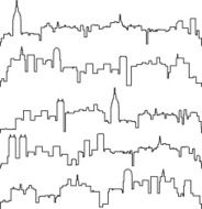 vector city contours of buildings