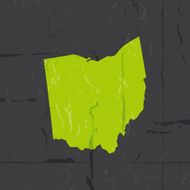 Detailed map of Ohio state grunge style