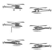 Helicopters icons set