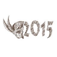Goat head hand drawn vector illustration