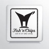 Square Icon With Fish &#039;N Chips