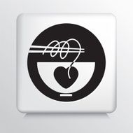 Square Icon With Ramen Noodles Symbol