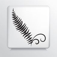 Square Icon with Black Fern Silhouette