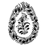 decorative floral silhouette Easter egg N6