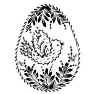 decorative floral silhouette Easter egg N7