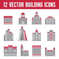 Vector Building Icons Set - Real Estate Signs Collection N2